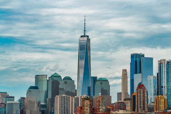 Ciudad Nueva York Skyline Con Manhattan Financial District World Trade —  Fotos de Stock