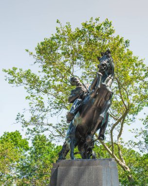 Central Park New York City/USA-25 Mayıs 2019. Jose Marti Monument, Central Park Güney (59 Street) & Avenue of Amerika (6th Avenue), NYC bulunan