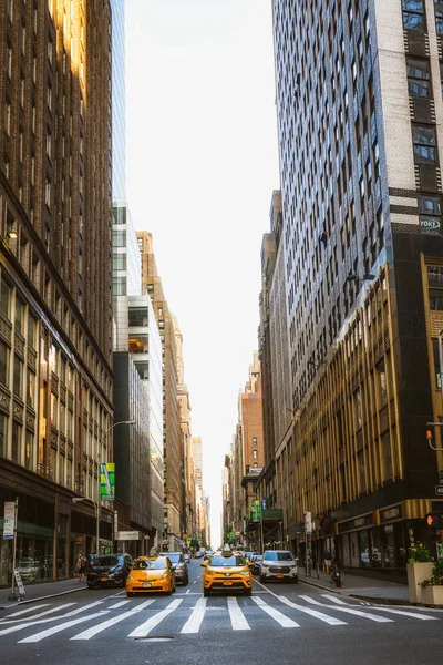 New York États Unis Mai 2019 Manhattan Skyline Taxi Cab — Photo