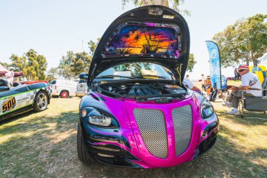 San Diego/Amerika - 11 Ağustos 2019 Main Street America Corvette Car Show in Marina Park North - Seaport Village in San Diego, Kaliforniya