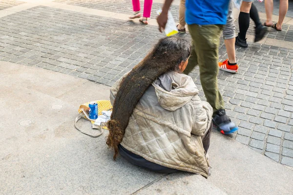 New York City Usa May 2019 Unidentified Homeless Woman New — Stock Photo, Image