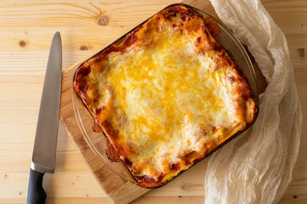 Spinat Lasagne Hausgemachte Spinat Lasagne Mit Käse Zwischen Nudelblättern Aus — Stockfoto