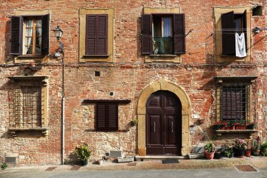 Gambassi Terme ortaçağ köyü mimari detay, Toskana, İtalya, Avrupa