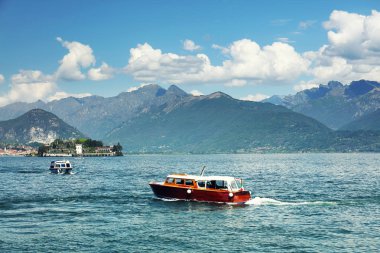 Bahar manzara Stresa resort, Lake Maggiore, İtalya, Avrupa'nın