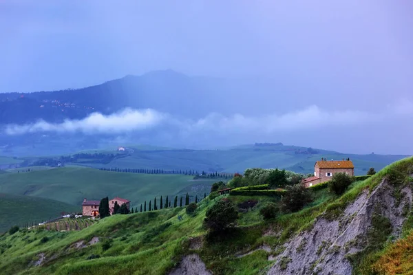 Foggy Landscape Tuscany Italy Europe — Stock Photo, Image