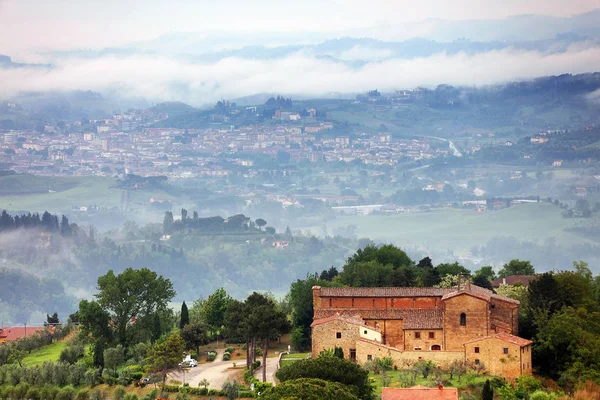 Foggy Landscape Tuscany Italy Europe — Stock Photo, Image
