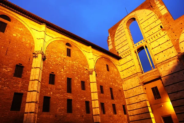 Nacht Uitzicht Siena Kathedraal Santa Maria Assunta Duomo Siena Siena — Stockfoto