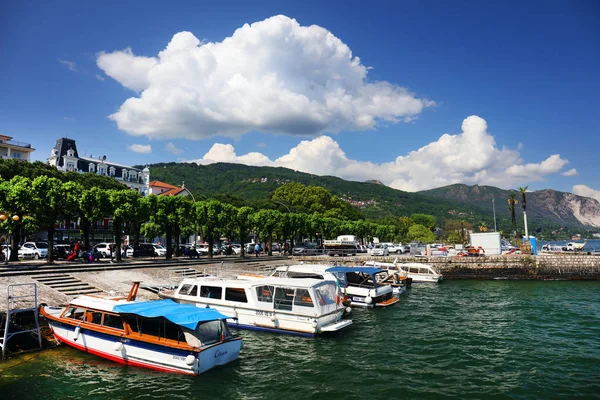 Bahar Manzara Stresa Resort Lake Maggiore Talya Avrupa Nın — Stok fotoğraf