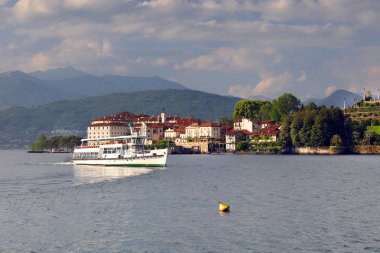 Bahar manzara Stresa resort, Lake Maggiore, İtalya, Avrupa'nın