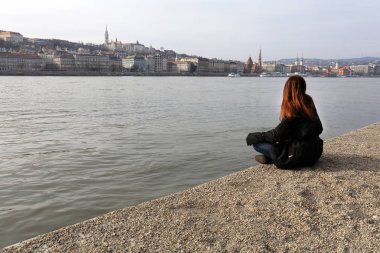 Tuna Nehri - panorama. Budapeşte Macaristan Tuna. Budapeşte'Tuna ' nın görünümü. Tuna Nehri Budapeşte çıkabilir