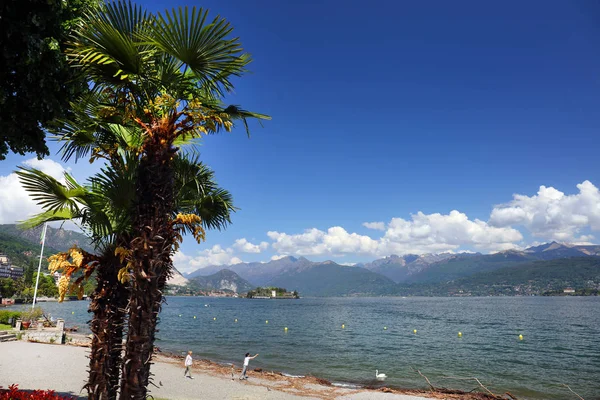 Summer Scene Stresa Famous Resort Western Shore Maggiore Lake Italy — Stock Photo, Image