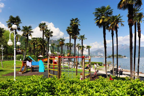 Summer Afternoon Landscape Shore Lake Maggiore Italy Europe — Stock Photo, Image