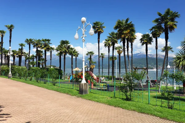 Jarní Krajina Stresa Resort Maggiore Lake Itálie Evropa — Stock fotografie