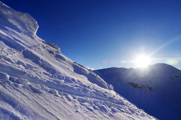 Spektakuläre Winterlandschaft Fagaras Gebirge Transsilvanische Alpen Rumänien Europa — Stockfoto