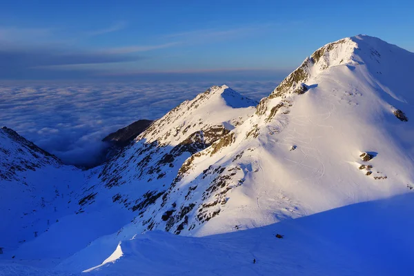 Spektakularny Zimowy Krajobraz Fagaras Góry Alpy Transylwanii Rumunia Europa — Zdjęcie stockowe