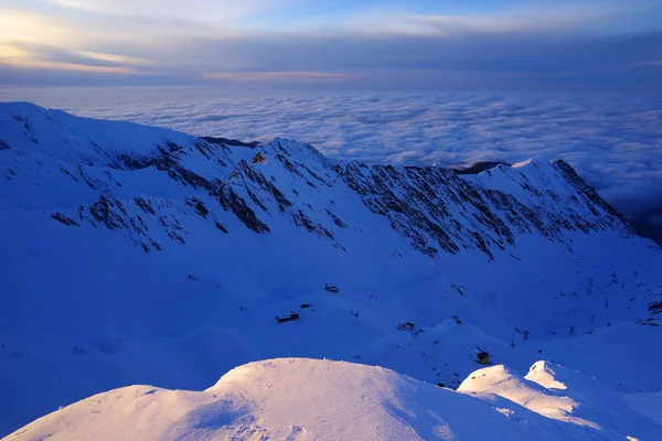 Zima Krajobraz Europie Fagaras Góry Rumunia — Zdjęcie stockowe