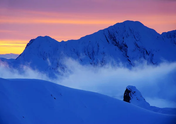 Inverno Paisagem Montanhosa Fagaras Mountains Roménia — Fotografia de Stock