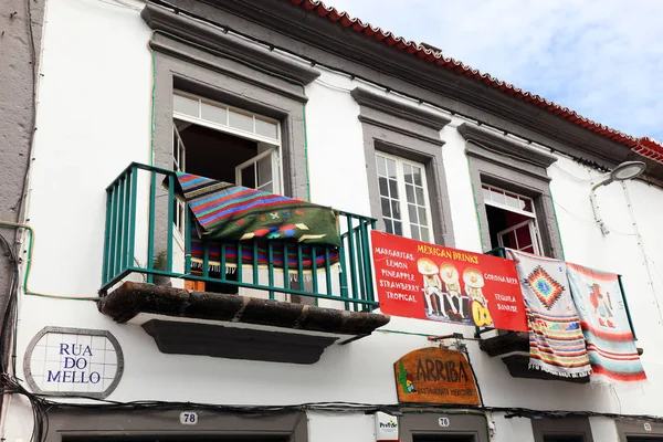 Cena Rua Ponta Delgada Ilha São Miguel Açores Portugal Europa — Fotografia de Stock