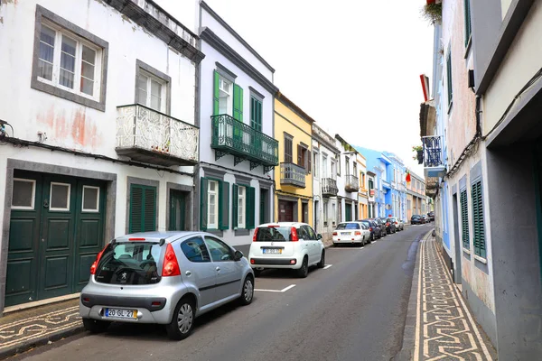 Pouliční Scéna Ponta Delgada Ostrov Sao Miguel Azory Portugalsko Evropa — Stock fotografie