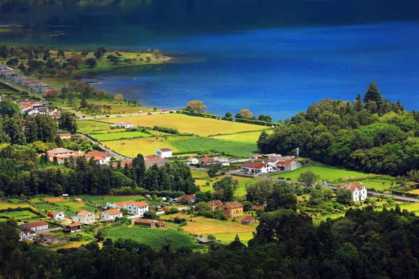 Sete Cidades Landschaft Insel Sao Miguel Azoren Portugal — Stockfoto