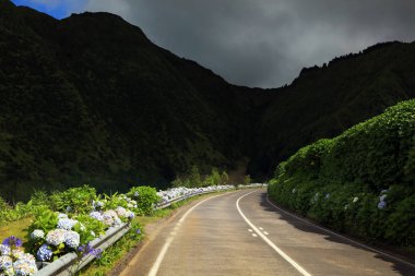 Sao Miguel Adası Yolu - Sete Cidades, Azores, Avrupa