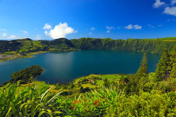 Veduta Aerea Sete Cidades Isola Sao Miguel Azzorre Portogallo — Foto Stock