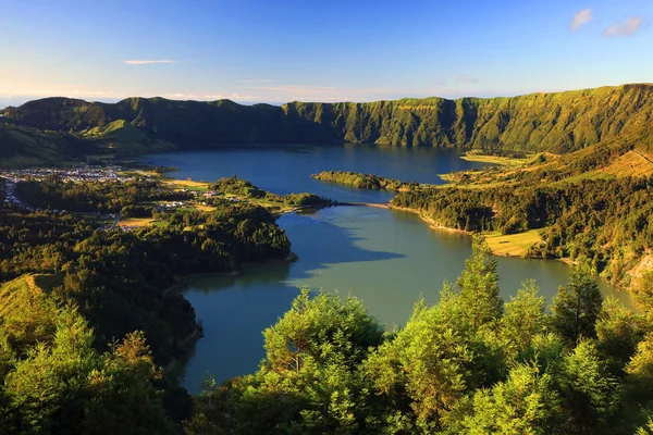 Paesaggio Sete Cidades Nell Isola Sao Miguel Arcipelago Delle Azzorre — Foto Stock