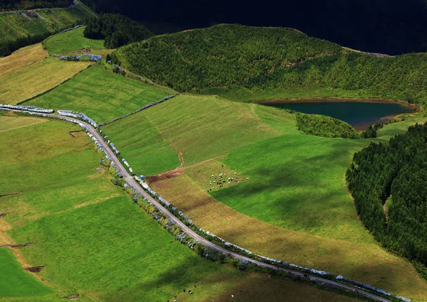 Landscape Sete Cidades Sao Miguel Island Azores Archipelago Poprtugal Europe — Stock Photo, Image