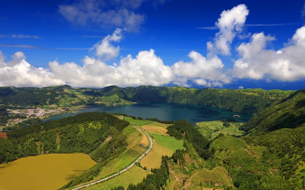 Paesaggio Sete Cidades Nell Isola Sao Miguel Arcipelago Delle Azzorre — Foto Stock