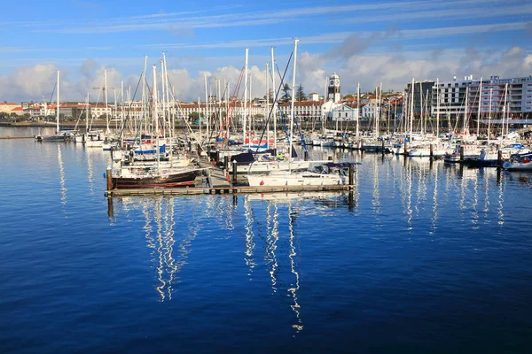 Iates Ponta Delgada Harbour Ilha São Miguel Açores Portugal Europa — Fotografia de Stock