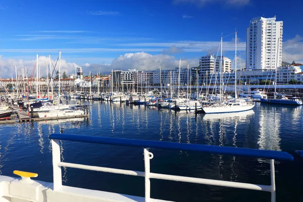 Iates Ponta Delgada Harbour Ilha São Miguel Açores Portugal Europa — Fotografia de Stock