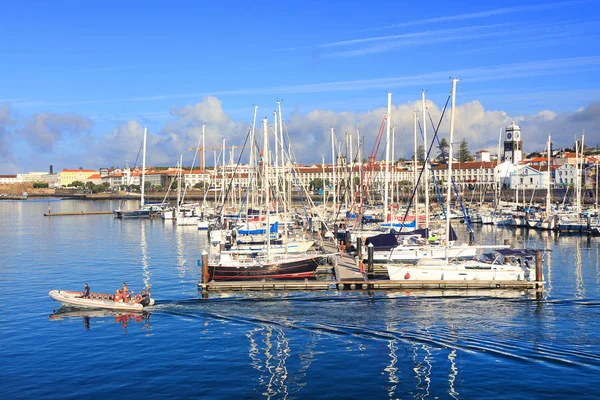 Iates Ponta Delgada Harbour Ilha São Miguel Açores Portugal Europa — Fotografia de Stock