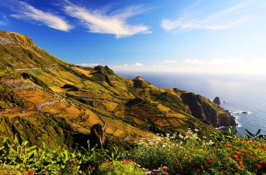 Flores Island, Azores, Portekiz, Avrupa'nın peyzaj