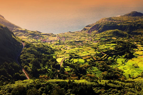 Paesaggio Dell Isola Flores Azzorre Portogallo Europa — Foto Stock