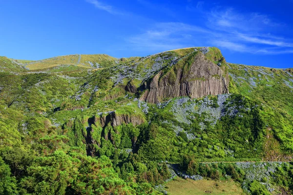 Rocha Dos Bordos Ilha Das Flores Açores Portugal Europa — Fotografia de Stock