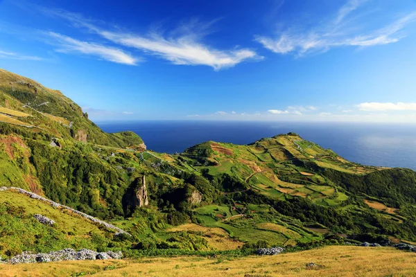 Paisagem Verão Idílica Ilha Das Flores Açores Portugal Europa — Fotografia de Stock