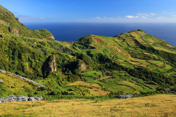 Paisagem Verão Idílica Ilha Das Flores Açores Portugal Europa — Fotografia de Stock