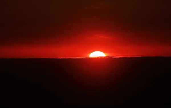Sonnenaufgang Über Dem Atlantik Vom Pico Vulkan Azoren Portugal Aus — Stockfoto