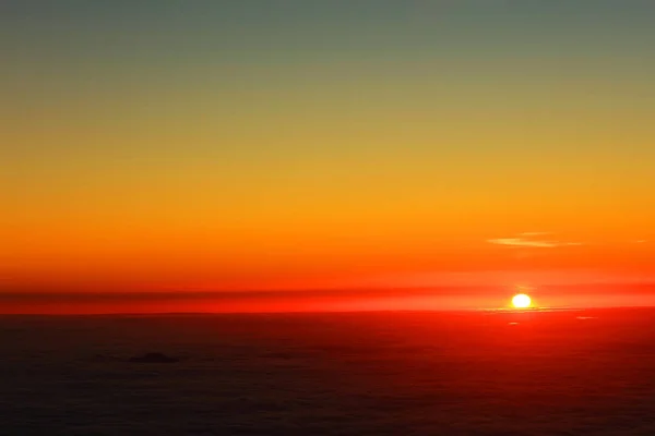 Alba Sull Oceano Atlantico Vista Dal Vulcano Pico 2351M Isola — Foto Stock