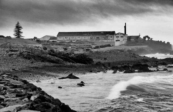 Stormy ocean waves on the shore of Pico Island, Azores, Atlantic Ocean