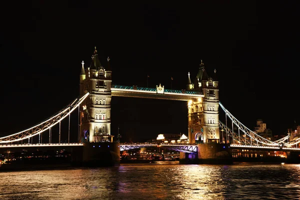 Tower Bridge Nocą London Wielka Brytania Europa — Zdjęcie stockowe