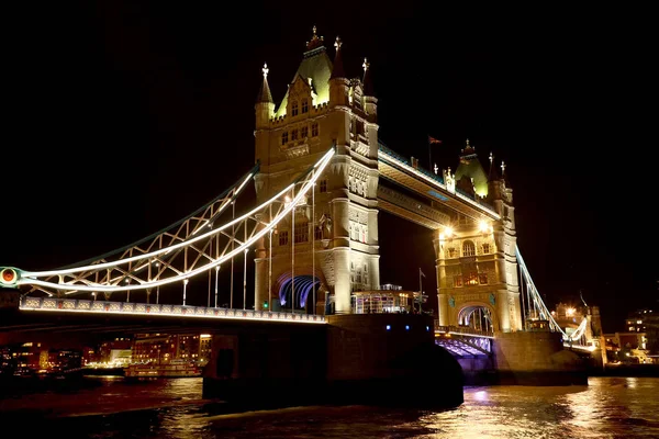 Tower Bridge Noci Londýn Velká Británie Evropa — Stock fotografie