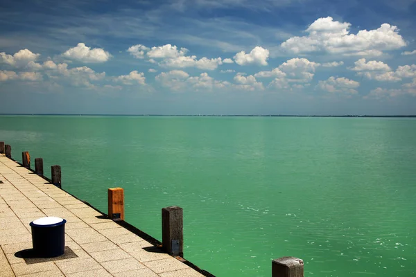 Paisagem Verão Blaton Lake Hungria Europa — Fotografia de Stock