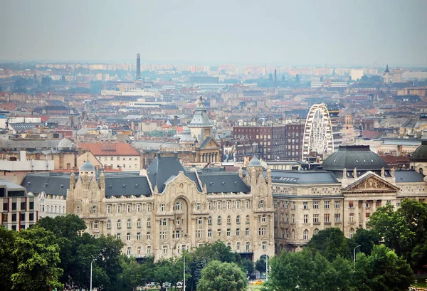 Dunaj Panorama Dunaj Budapešti Maďarsku Pohled Dunaj Budapešti Nábřeží Řeky — Stock fotografie