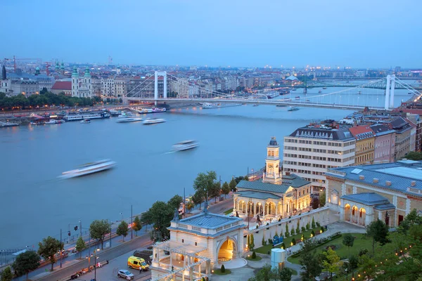 Río Danubio Panorama Danubio Budapest Hungría Vista Del Danubio Budapest —  Fotos de Stock