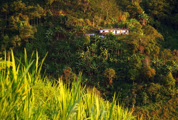 Cores Pôr Sol Sobre Buenavista Antioquia Colômbia — Fotografia de Stock