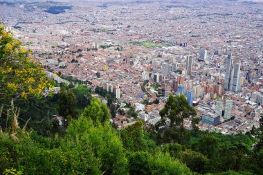 Montserrate, Kolombiya, Güney Amerika'da görülen Bogota, havadan görünümü