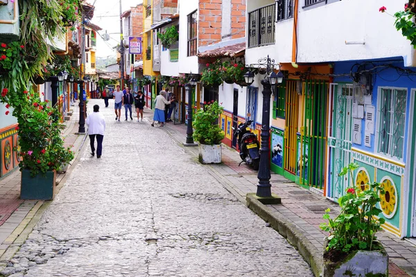 Ruas Coloridas Aldeia Guatape Colômbia América Sul — Fotografia de Stock