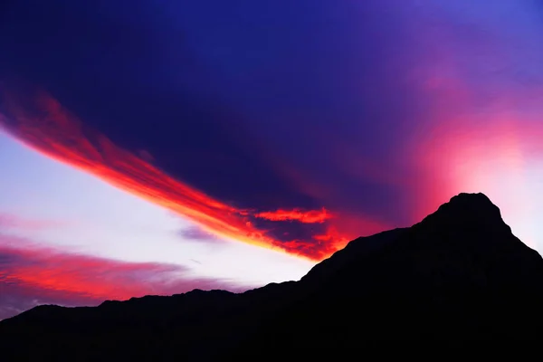 Sonnenuntergangslicht Über Den Österreichischen Alpen Salzkammergut Oberösterreich Europa — Stockfoto