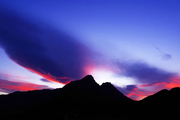 Sonnenuntergangslicht Über Den Österreichischen Alpen Salzkammergut Oberösterreich Europa — Stockfoto